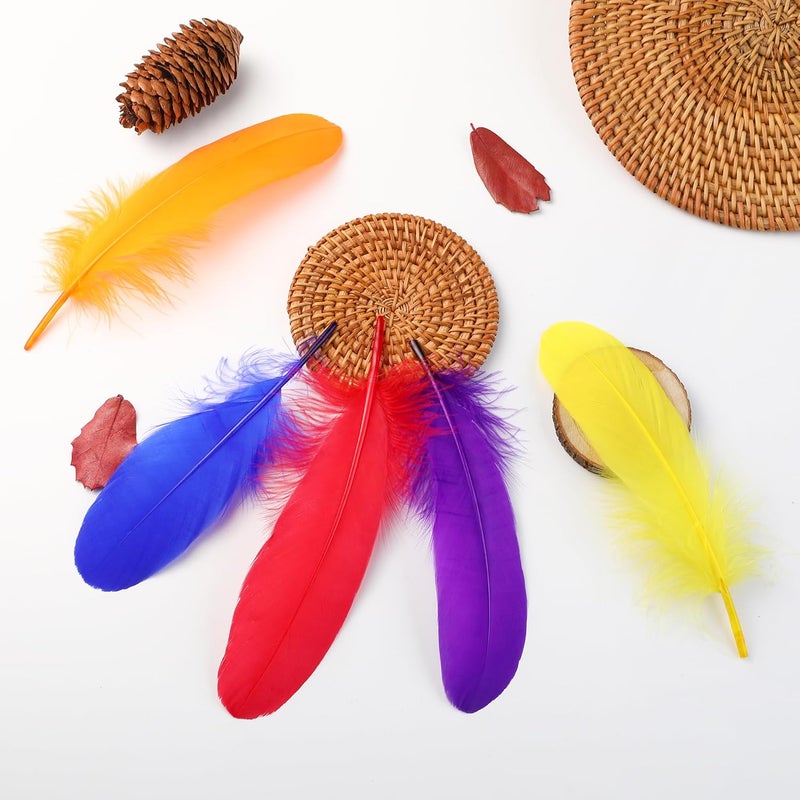 Ballinger Colorful Goose Feathers for Crafts - 120Pcs 6-8inch Craft Colored Feathers for DIY Crafts,Angel Wings,Dream Catcher and Wedding Party Decor - Image 2